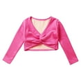thumbnail image 3 of Aislor Girls Kids Long Sleeve Knot Ballet Dance Wrap Tops Cardigan Shrug Gymnastic Sweater Dance Dress Cover Up, 3 of 7