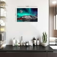 thumbnail image 5 of Northern Lights Wall Art for Living Room Grey Snow Mountain Wall Decor Full Moon Canvas Pictures Aurora Borealis Scenery Prints Painting Modern Artwork for Bedroom Office Home Decorations 12x16", 5 of 6