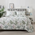 thumbnail image 2 of Lanpei Boho Leaf Bedspread Set 3-Piece King,100% Cotton Tropical Plant Quilt Coverlet Floral Bedding Set Lightweight Farmhouse Quilted Bedspread (1 Coverlet+2 Pillow Shams), 2 of 7