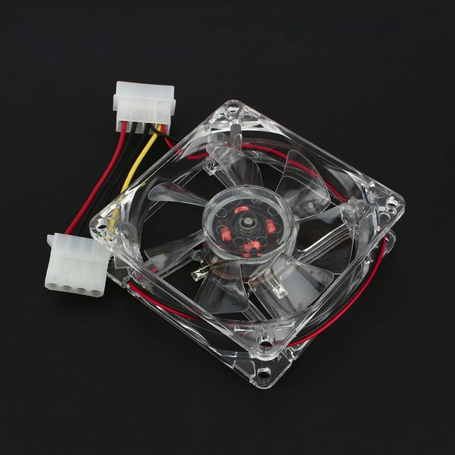 Ventilador De Caja De Refrigeración Para Computadora PC Con Luz LED Azul De 80 Mm, Muy Silencioso 17,5 DB A, 4 LED Azules, Marco Y Aspas De Cristal, 1 Con, 1 Para Ventilador De