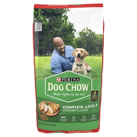 Purina Dog Chow Complete Adult Dry Dog Food Kibble With Chicken Flavor, 46 lb. Bag