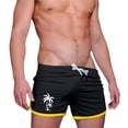 thumbnail image 1 of Pantalones Cortos Casuales de la Malla de la Impresión Del Árbol de Palma de los Hombres Tres Cuartos de Pantalones Cortos Deportivos, Pantalones Cortos de Entrenamiento de Ejercicio Respirables con B, 1 of 3