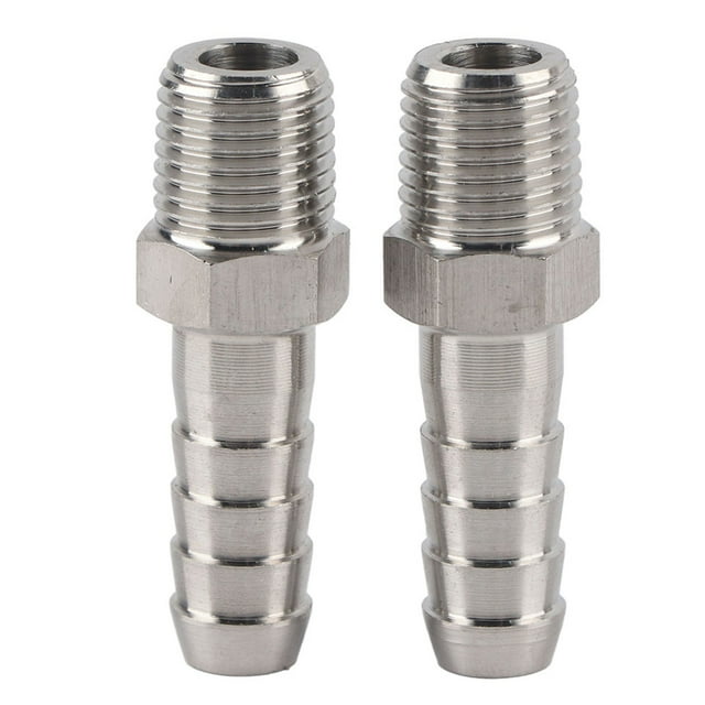 Barb Joint, Female Thread Pipe Fitting, Stainless Steel Stable 2PCS For Fast Connection Pneumatic Equipment Easy Plugging Conveying Compressed Air BSPT1/4-10mm