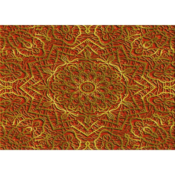 Ahgly Company Machine Washable Indoor Rectangle Transitional Tomato Red Area Rugs, 6' x 9'