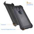 thumbnail image 2 of for 5.7" Motorola G6 Play Belt Clip Holster Kickstands Hybrid Shock Armor Bumper Phone Case Black, 2 of 5