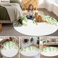 thumbnail image 6 of Round Area Rug 8ft,Watercolor Green Leaf Washable Carpet Non-Slip Runner Accent Rugs Indoor Floor Mat for Bedroom Living Room Decor,Rustic Natural Seasonal Plant, 6 of 9