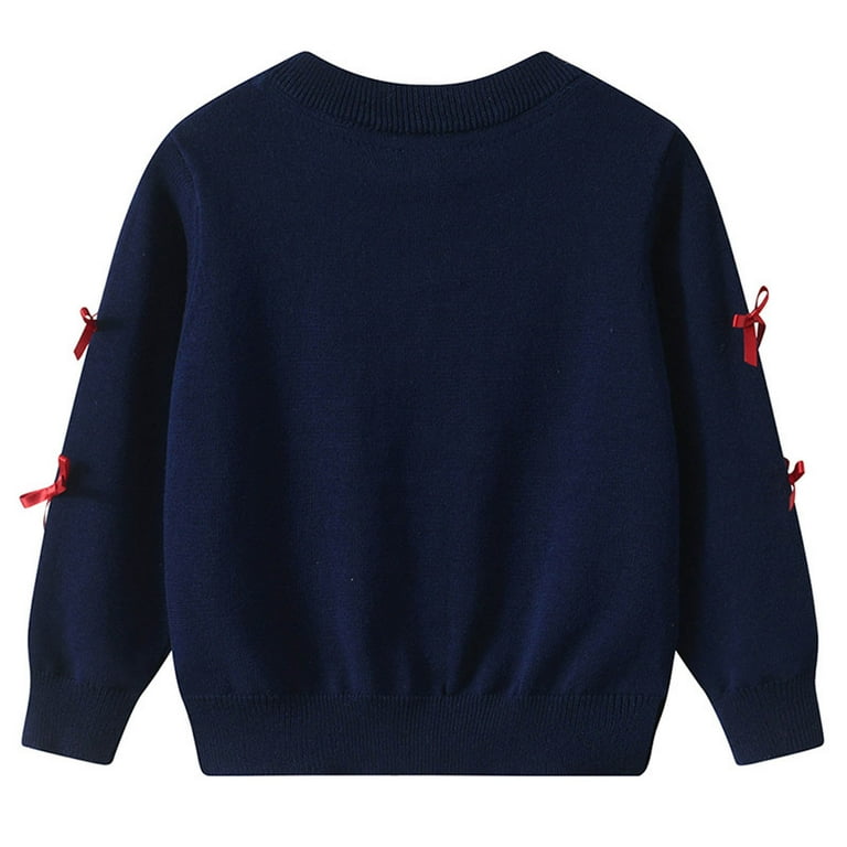Crew Neck Tie Bottom Sweatshirt GSPCLAM Bow Tie Cotton Sweater For