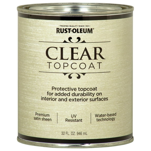Rust-Oleum Metallic Accents 253613 Decorative 32-Ounce Quart Water Based One Part Metallic Finish Paint, Satin Clear
