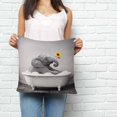 thumbnail image 2 of Funny Elephants Pillow Covers 16x16 Inch Decorative Throw Pillow Cover, Cute Art Vintage Lovely Animals on Bathtub Sofa Pillowcases Accent Cushion Case Home Decor Bedroom Living Room, 2 of 6