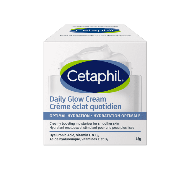 Cetaphil Optimal Hydration Daily Glow Cream | Made with Hyaluronic Acid and Niacinamide | 48hr Hydration | For Sensitive, Dry and Dehydrated Skin | 48g