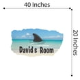 thumbnail image 4 of Personalized Animal Wall Decals for Kids Room - Scary Shark Beach Lifeguard Fin Birthday Decoration With Easy Installation Instructions Custom Name Sticker - Size: 40 In x 20 In, 4 of 5