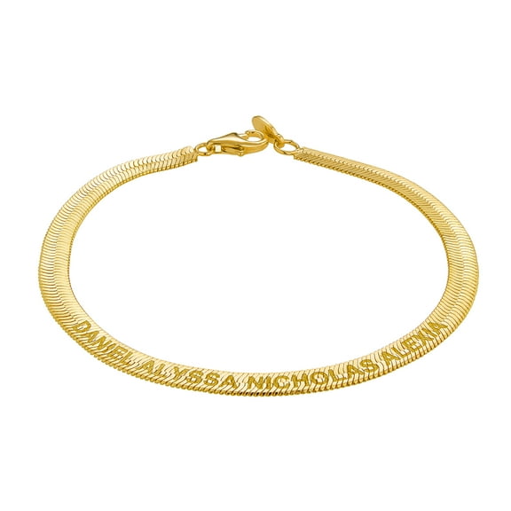 Personalized Planet Women's Engraved Herringbone Bracelet 8.5"
