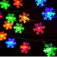 thumbnail image 3 of Babibeauty Christmas Lights Outdoor Snowflake Decorations Multicolor Solar String Lights, 50 LED 8 Modes Christmas Fairy Lights for Christmas Tree Roof Window Backyard Porch Party Decor, 3 of 7
