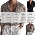 thumbnail image 4 of Frnrwgo Men's Button Front Shirts Long Sleeve Turndown Collar Loose Fit Solid Color Open Front Casual Top, 4 of 10