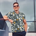 thumbnail image 6 of Balery Flowers and Bee Printed Men’s Short Sleeve Polo Shirt, Midweight Men's Shirt,Golf Polo shirts -Medium, 6 of 8