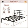 thumbnail image 2 of Maenizi 14 inch Queen Bed Frame with Headboard No Box Spring Needed, Heavy Duty Metal Queen Size Platform with Steel Slat, Mattress Foundation, Easy Assembly, Noise Free, Black, 2 of 6