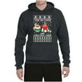 thumbnail image 2 of Wild Bobby, I Run on Coffee and Christmas Cheer Ugly Christmas Sweater Unisex Graphic Hoodie Sweatshirt, Heather Black, 3X-Large, 2 of 6