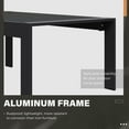 thumbnail image 6 of CozyHom Modern Outdoor Patio Aluminum Black Coffee Table, All Weather Metal Outdoor Rectangle Coffee Table Long Table, Black, 6 of 8