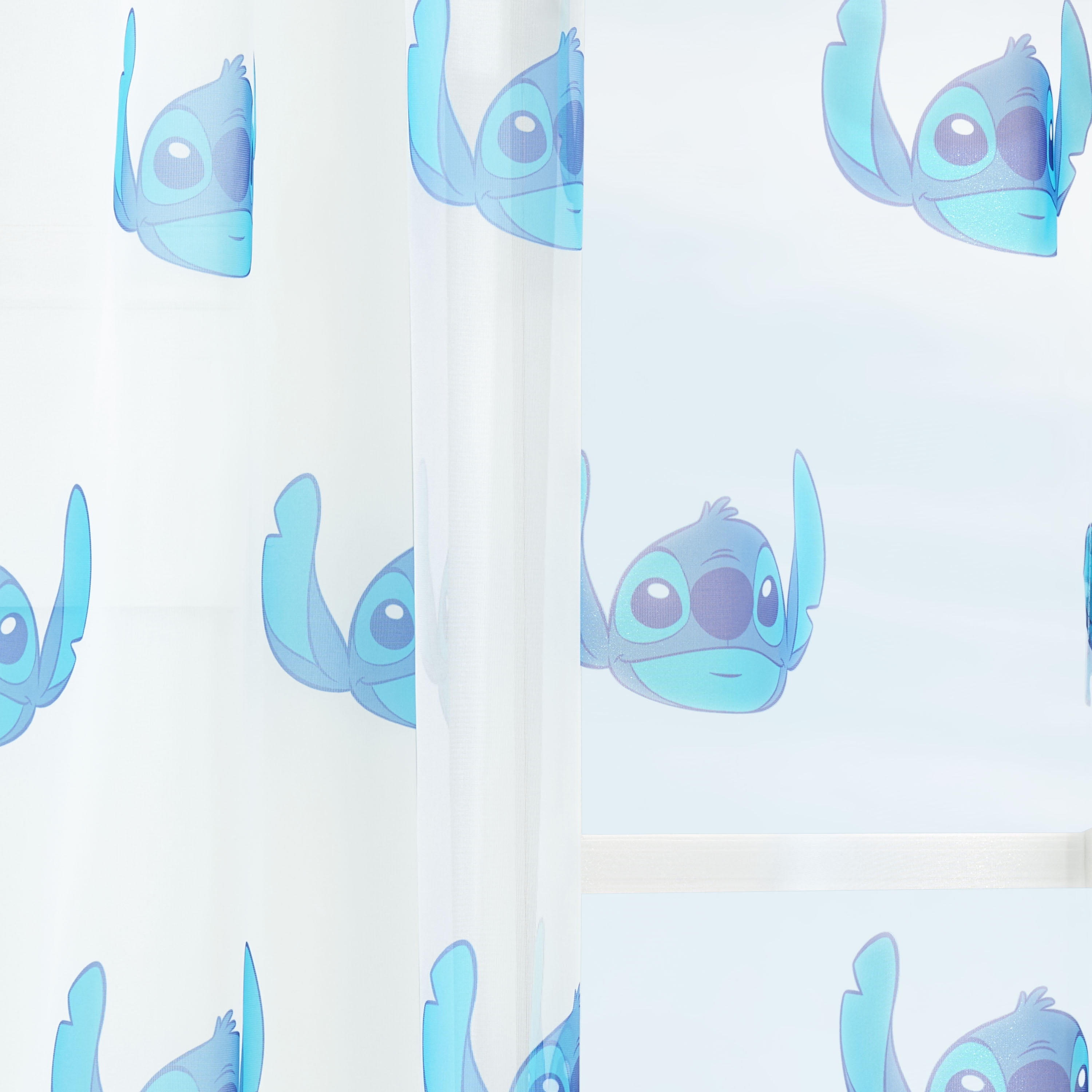 Stitch Tropical Sheer Kids Drape, 38" x 63", White, Disney