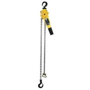 OZ Lifting Lever Hoist, Overload Protection, Hook Mount, 3/4 Ton Capacity, 10' Lift, 12-51/64" Headroom, 11-3/16" Lever Length, 1-11/64" Hook Opening 1500 pounds 0 Pounds 12.797 Inches 11-3/16 inches 1.172 Inches 10 Feet