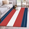 thumbnail image 3 of Rectangle Area Rug 3x5ft,Red Stripes Dark Blue Washable Carpet Non-Slip Runner Accent Rugs Indoor Floor Mat for Bedroom Living Room Decor,Abstract Geometric, 3 of 9