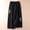 Black, variant on Womens Wide Leg Capri Pants Mexican Embroidered Peasant Cropped Trousers Cotton Linen High Waist Palazzo Pants