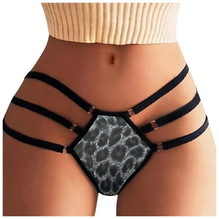 

Womens Underwear Packs Funny Strap T Pants Large Elastic Leopard Print Loukong Panties 6 Pack