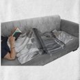 thumbnail image 6 of Landscape Soft Flannel Fleece Blanket, Photo of Brooklyn Bridge over East River and Tall Buildings Skylines at the Back, Cozy Plush for Indoor and Outdoor Use, 70" x 90", Grey White, by Ambesonne, 6 of 6