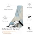 thumbnail image 3 of YFYANG Adult Microfiber Portable Travel Towel, Blue Vintage Flowers Quick Dry Towel with Hiking Buckle PVC Pouch, 16" x 31.5", 3 of 6