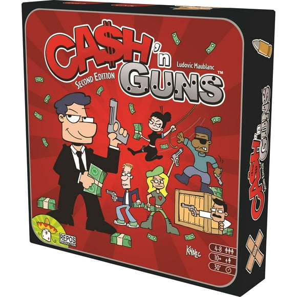 Cash 'N Guns 2nd Edition Party Game - Unleash Foam-Powered Heist Intimidation! Bluffing Strategy Game for Kids & Adults, Ages 10+, 4-8 Players, 30 Minutes Playtime, Mad