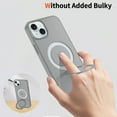 thumbnail image 4 of Dteck Magnetic Case for iPhone 15,Shockproof Matte Translucent PC Case Compatible with Mag Safe Ring Holder Kickstand Silicone Bumper Cover for iPhone 15,Gray, 4 of 6
