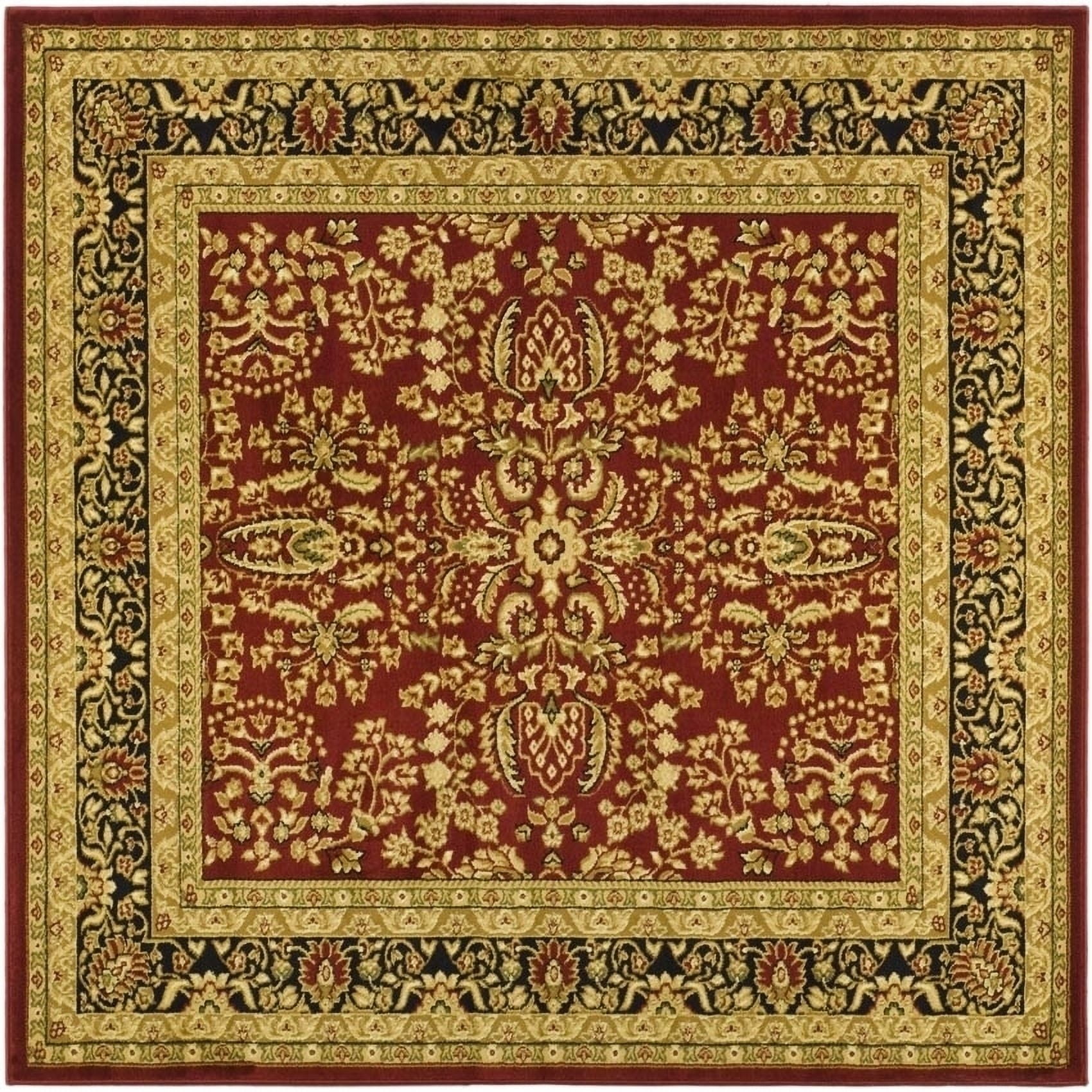 SAFAVIEH Lyndhurst Elizabeth Traditional Floral Area Rug, Red/Black, 6' x 9'