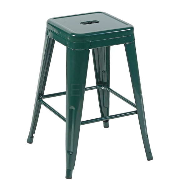 JERFIT 2-Pack Backless Metal Bar Stools for Kitchen Island, Counter Height Stools Set with Easy Assembly, Sturdy Iron Frame, Modern Green Bar Stools for Home Bar Cafe Dining