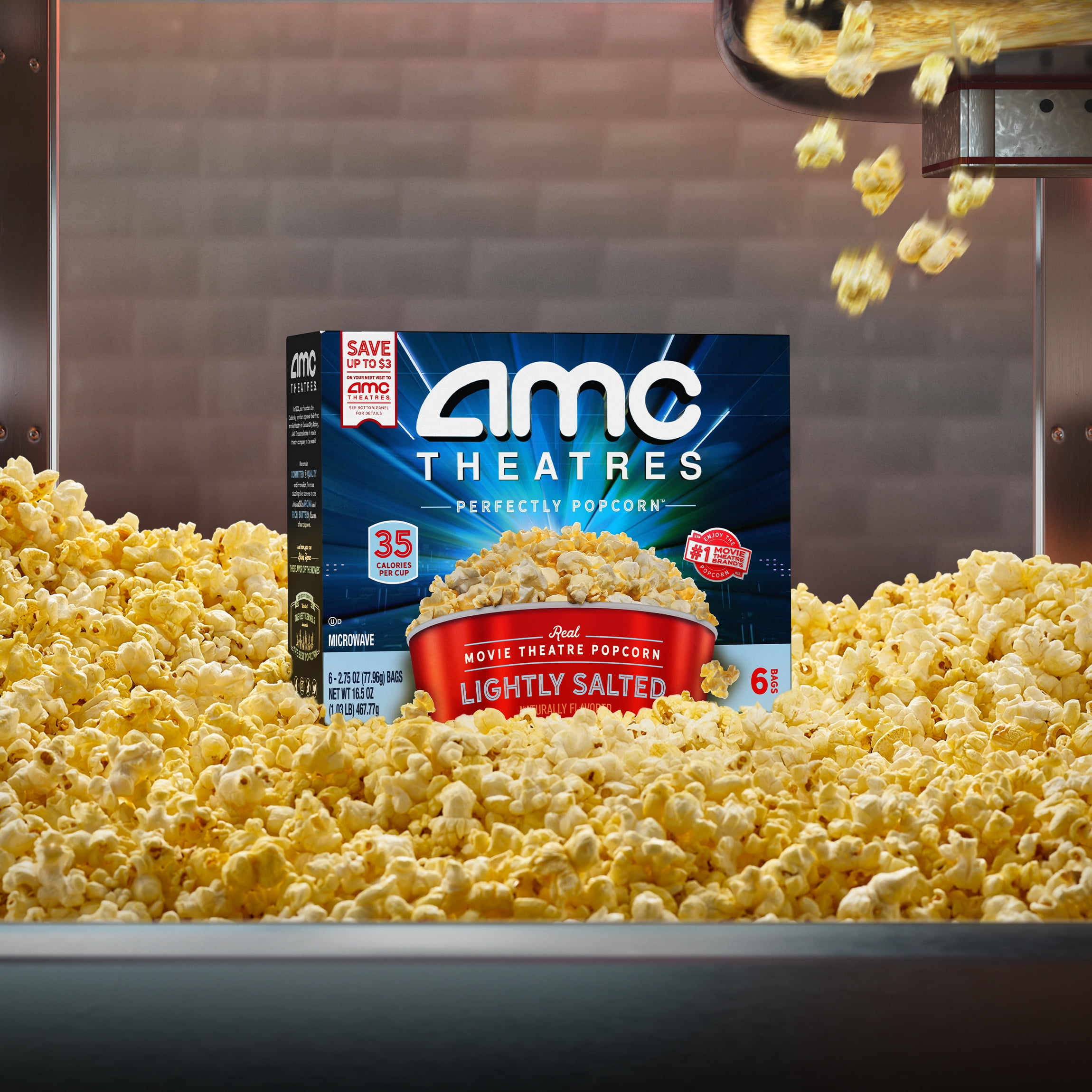 AMC Theatres Microwave Popcorn 6ct, Lightly Salted