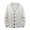 White, variant on IROINNID Men's Long Sleeve V-Neck Mid-Length Cardigan Jacket Solid Color Leisure Button Closure Knit Cardigan Turndown Sweater Jacket
