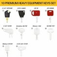 thumbnail image 2 of 10 Heavy Construction Equipment Keys Master Set, Replacement Ignition Key Fits Cat Caterpillar Case Jd John Deere Kubota Komatsu Hyster Yanmar Daewoo Takeuchi Ford New Holland Volvo JCB, 2 of 3