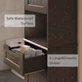 thumbnail image 5 of Asofer 67" H Tall Bathroom Cabinet, Narrow Linen Tower Freestanding with Adjustable Shelves, Dark Brown, 5 of 7