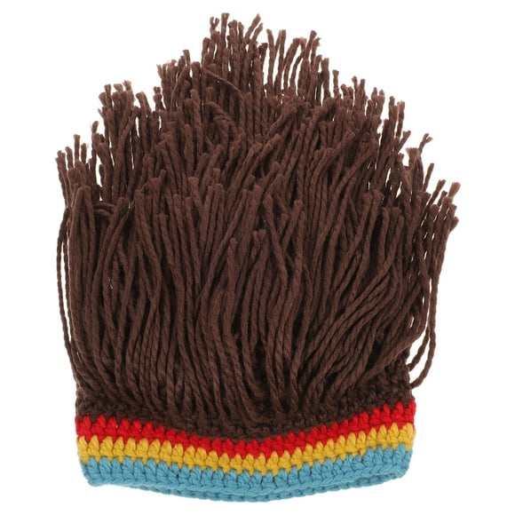 KAKOWELY Gorro de peluca extraño, cálido y de punto para invierno, divertido gorro de fiesta para hombre y mujer.