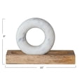 thumbnail image 3 of Creative Co-Op Mango Wood Mortar with Marble Ring Shaped Pestle, Natural and White, 3 of 4