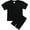 Black, variant on ATAIKU 6M-13Y Girls Cotton Summer 2 Piece Outfits Solid T-Shirts and Biker Shorts Kids Casual Lounge Set