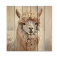 thumbnail image 3 of Designart "Alpaca in Graceful Pose II" Animals Print on Natural Pine Wood, 3 of 5