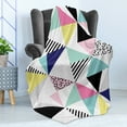 thumbnail image 4 of Eighties Soft Flannel Fleece Throw Blanket, Retro Memphis Style Pattern with Geometrical Shapes Funky Hipster Old Fashioned, Cozy Plush for Indoor and Outdoor Use, 70" x 90", Multicolor, by Ambesonne, 4 of 5