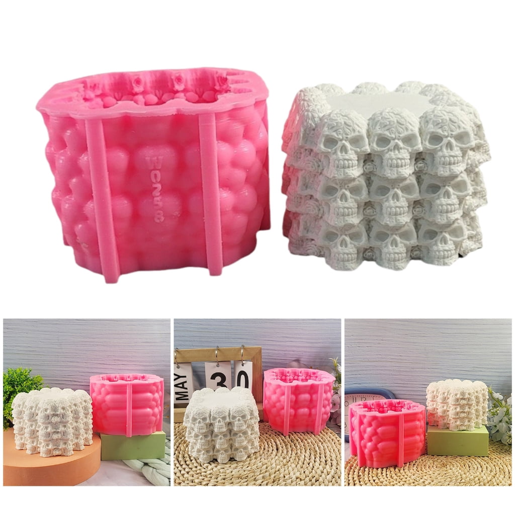 Halloween Skull Silicone Molds, Fondant Chocolate Silicone Molds for Chocolate Candy Halloween Party Decoration