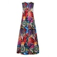 thumbnail image 4 of ZANZEA Women Crew Neck Sleeveless Graffiti Printed Casual Maxi Dress, 4 of 8