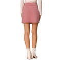 thumbnail image 3 of Falda de mujer INSPIRE CHIC de pana, de cintura alta, con botones decorativos, falda corta en forma de A, color rosa claro, 3 of 5