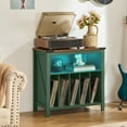 thumbnail image 6 of 30in Large Record Player Stand with Charging Station & LED, Record Storage Cabinet Holds up to 230 Albums, Mid Century Turntable Stand for Bedroom, Green, 6 of 7