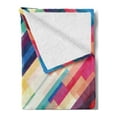 thumbnail image 2 of Abstract Soft Flannel Fleece Blanket, Futuristic Geometric Pattern Design with Colorful Stripes Modern Technologic Print, Cozy Plush for Indoor and Outdoor Use, 50" x 60", Multicolor, by Ambesonne, 2 of 5