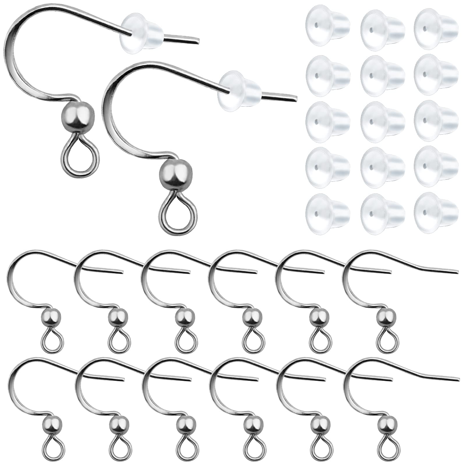 BronaGrand 50pcs Hypoallergenic French Ear Wires Fish Hooks 316