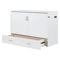 thumbnail image 4 of MODERNLUXE Multi-Functional 2-in-1 Murphy Cabinet Bed,Full Size Bed Frame Murphy Chest Bed with Built-in Power Strip & Drawer, Full Foldable Platform Bed, White, 4 of 7