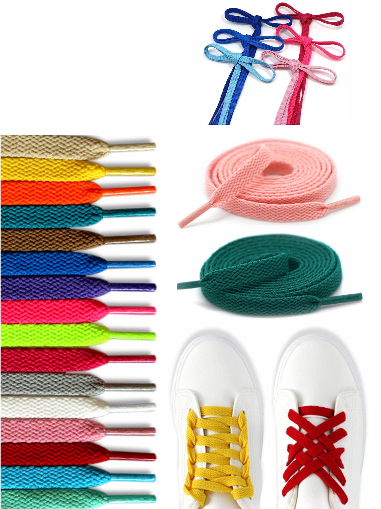 2 Pair Pack Sneaker Shoelaces Flat Shoe Laces Athletic Shoelaces